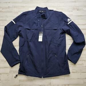 Adidas Youth XL Rink Hockey Track Jacket Trefoil Logos Mesh Panels Blue NWT